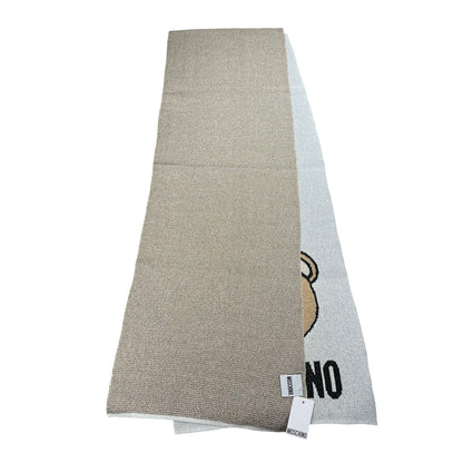 New MOSCHINO Teddy Shining Scarf Scarf Grey
