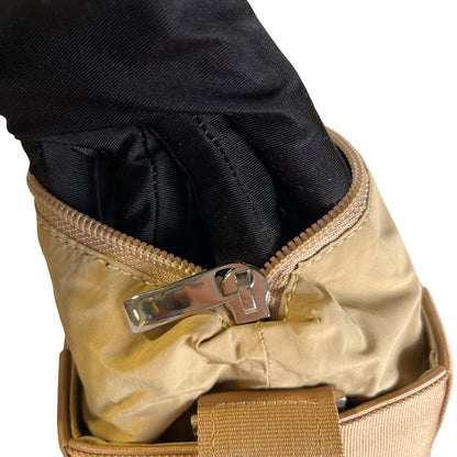 Used SALVATORE FERRAGAMO Woven Checkerboard Woven Grosgrain Ribbon Bag Handbag Gold Beige PHW