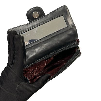Used CHANEL Matelasse Lambskin Matelasse Pouch Black Burgundy