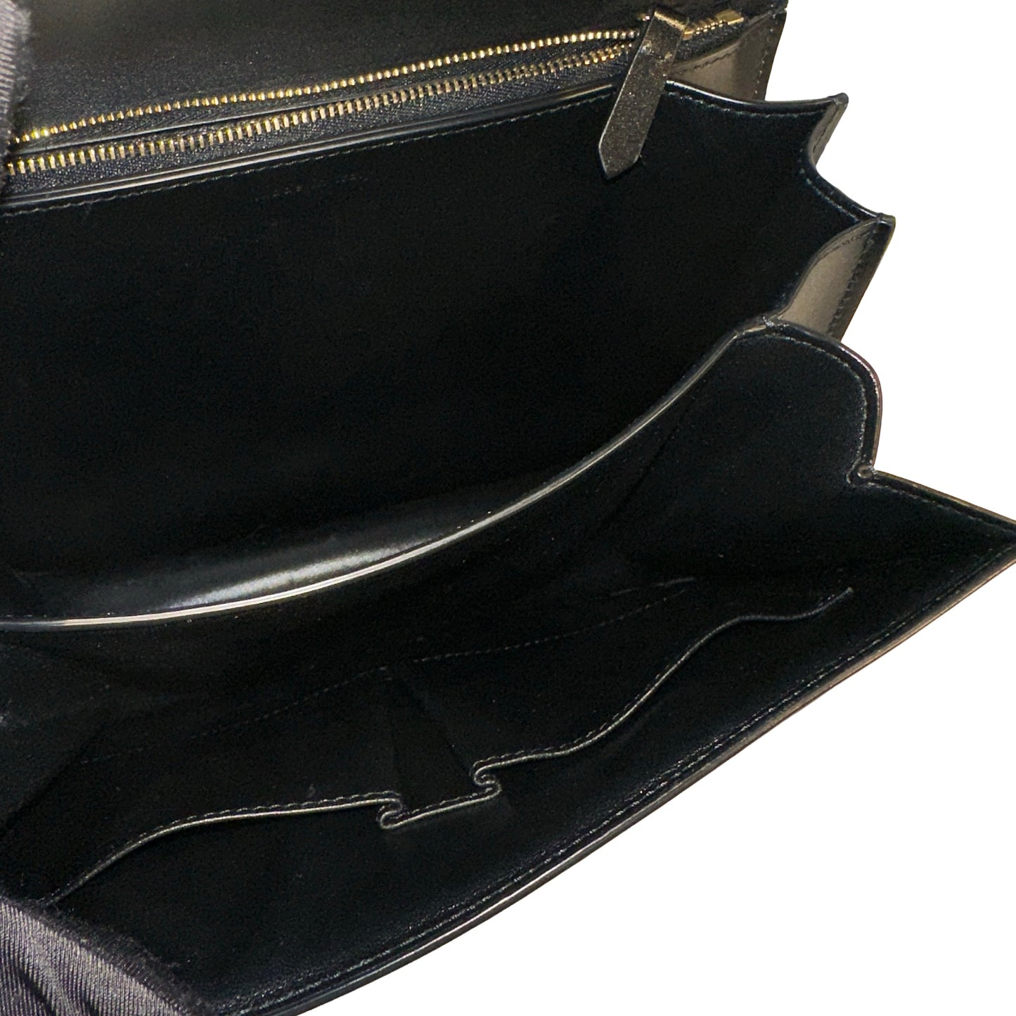Used CELINE Smooth Calfskin Medium Triomphe Bag Shoulder Bag Black GHW