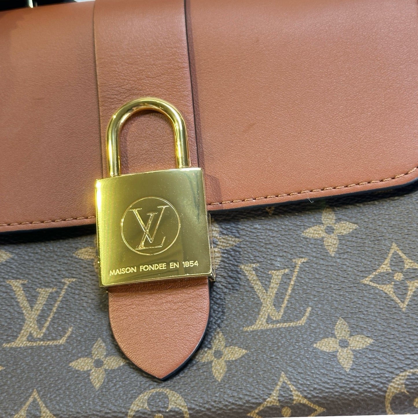 Used LOUIS VUITTON Monogram Locky BB Handbag Brown GHW