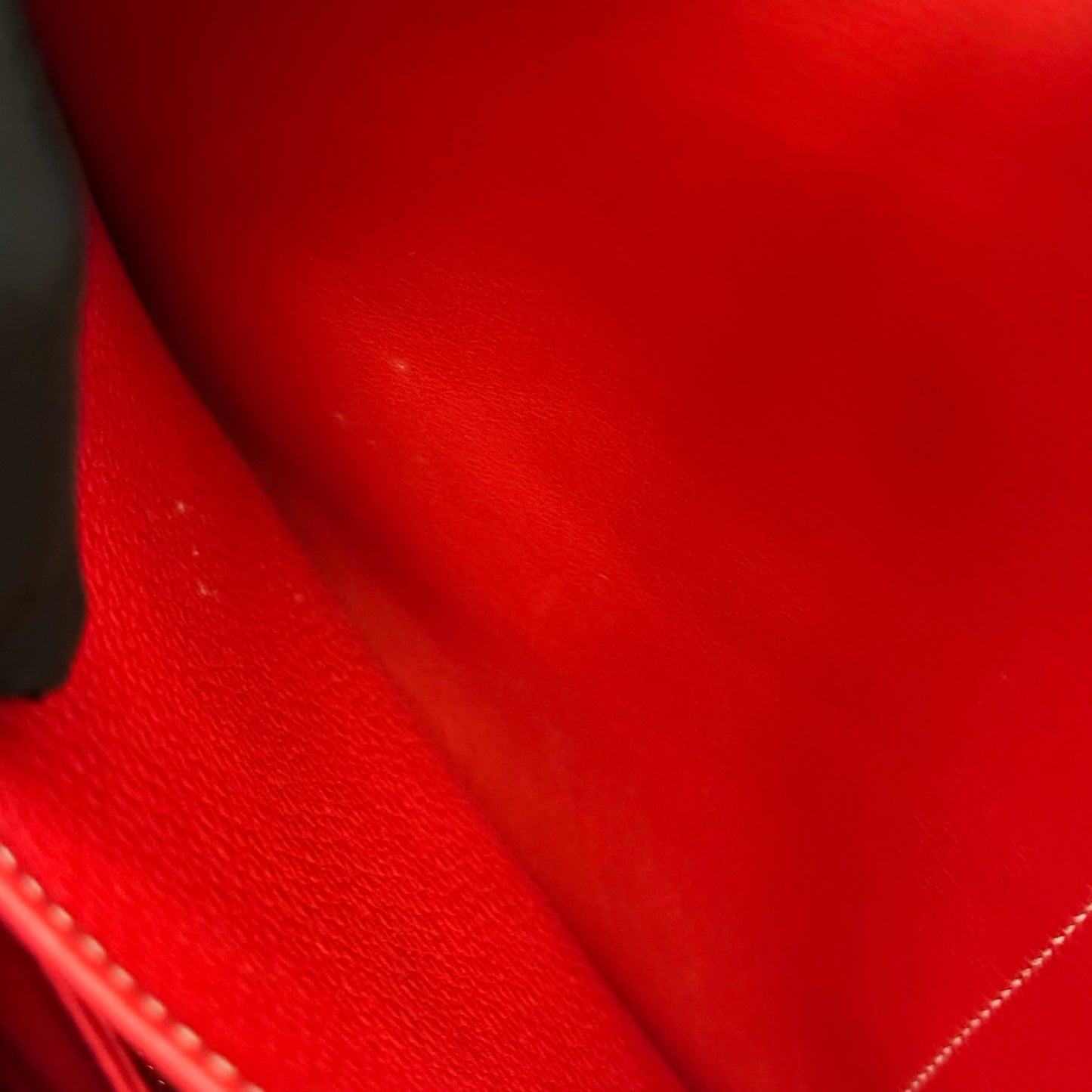 Used HERMES Clemence Halzan Shoulder Bag Red