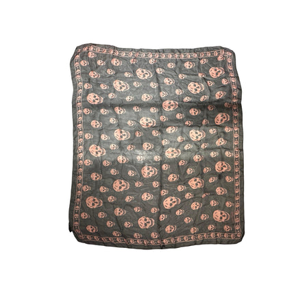 Used ALEXANDER MCQUEEN Silk Skull scarf Scarf Grey pink