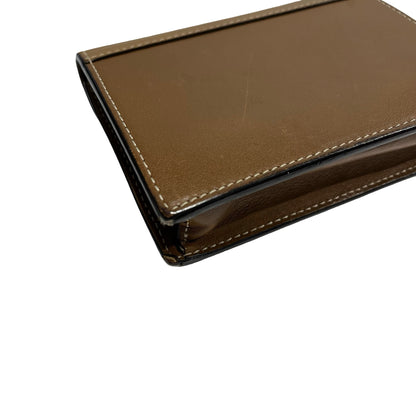 Used CELINE Smooth Leather Envelope Cardholder Card case Brown White