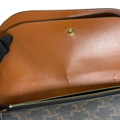 CELINE Macadam Triumph Cross Body Bag Brown
