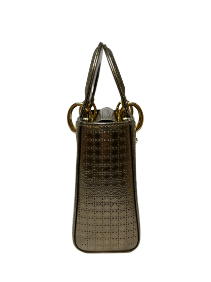 Used Dior Lady Dior Tote Bag Gold GHW