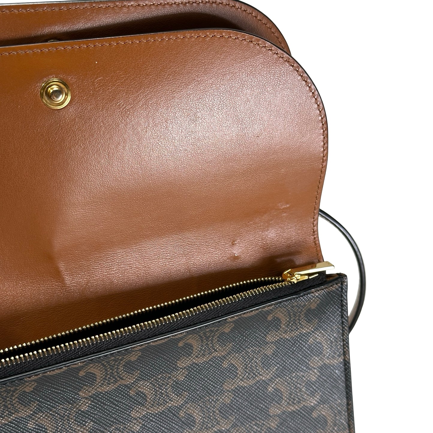 CELINE Macadam Triumph Cross Body Bag Brown