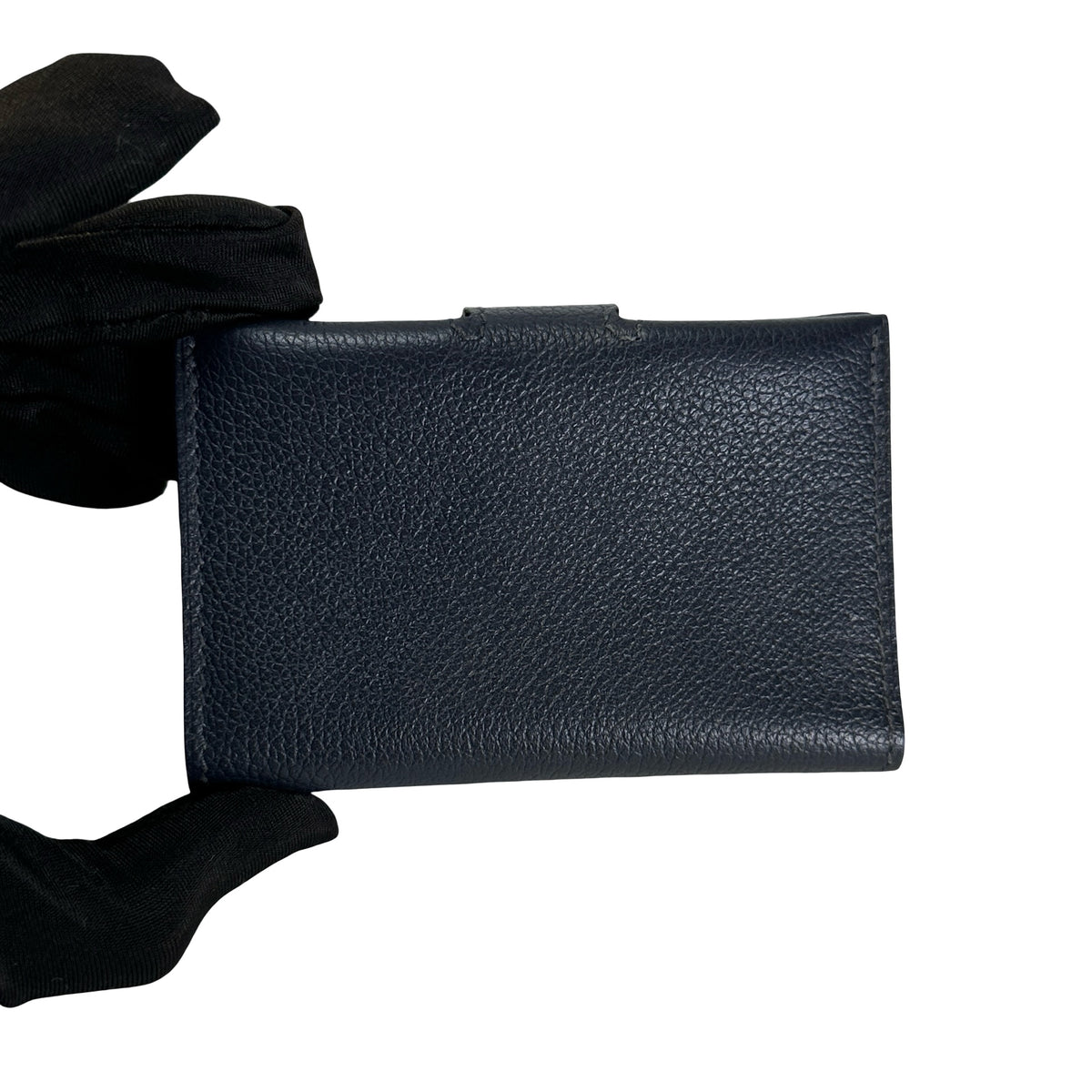 Used HERMES Togo Dogon Card case Navy PHW