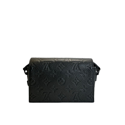 Used LOUIS VUITTON Monogram Taurillon Steamer XS Crossbody Bag Black