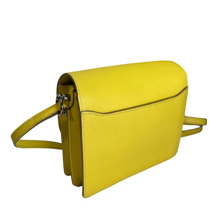 Used HERMES Evercolor Roulis Shoulder Bag YELLOW PHW