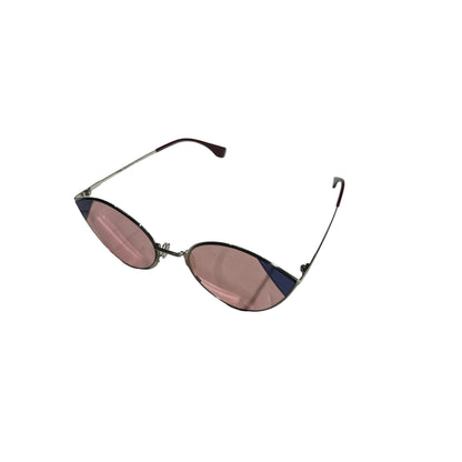 Used FENDI Cat Eye Sunglasses SUNGLASSESS Pink Silver