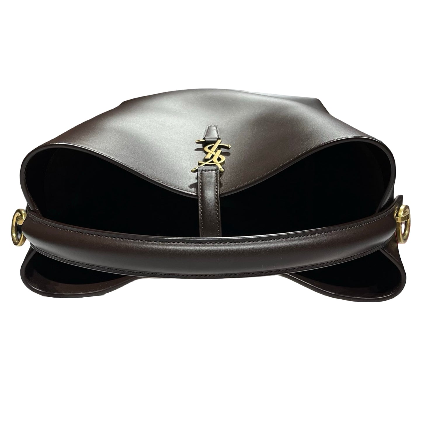 New SAINT LAURENT Vanity Bucket Bucket Bag Brown GHW