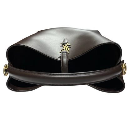 New SAINT LAURENT Vanity Bucket Bucket Bag Brown GHW