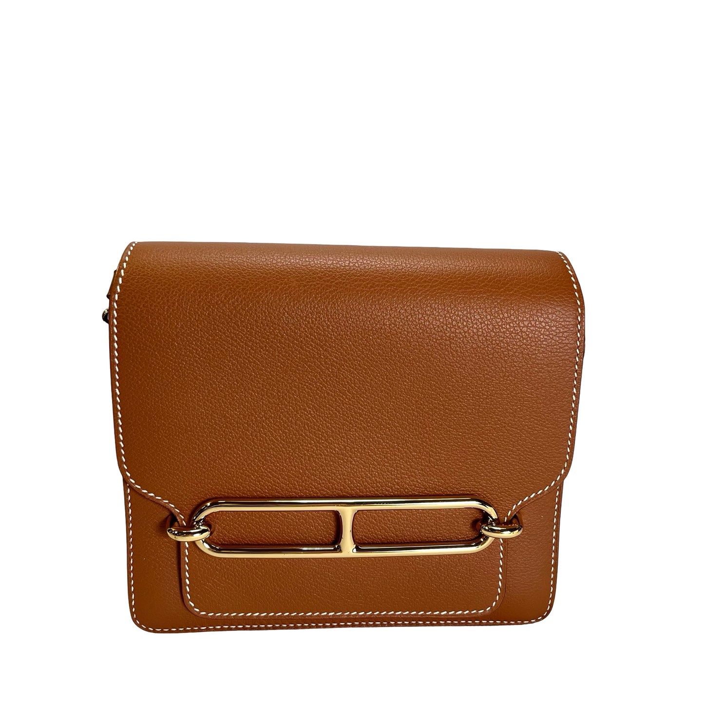 Used HERMES Evercolor Roulis Cross Body Bag Gold GHW