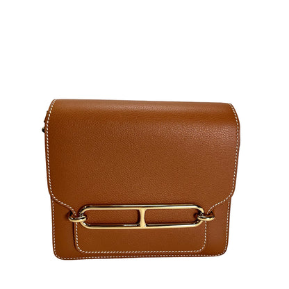 Used HERMES Evercolor Roulis Cross Body Bag Gold GHW