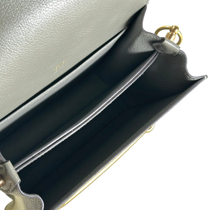 Used HERMES Leather Roulis Shoulder Bag Grey