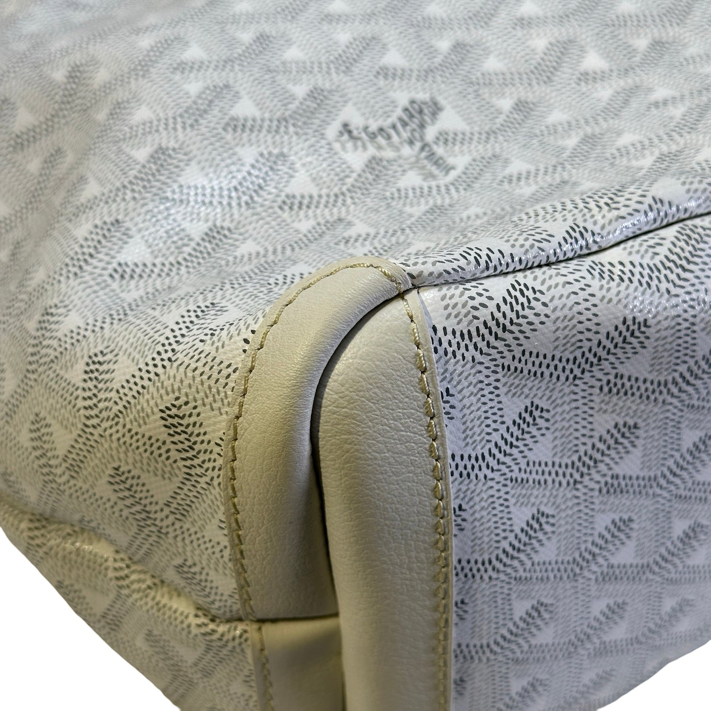 Used GOYARD Goyardine Artois Tote Bag White PHW