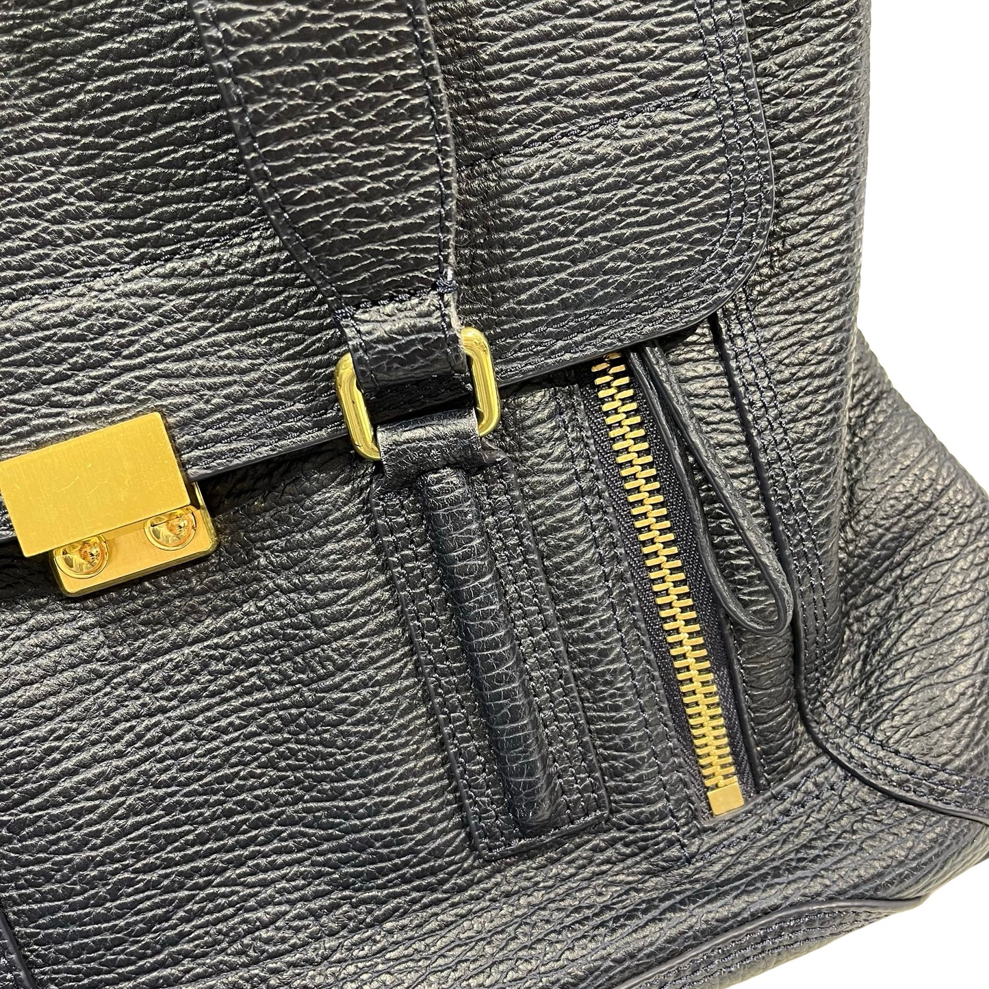 Used 3.1 PHILLIP LIM Textured Leather Pashli Satchel Blue， GHW