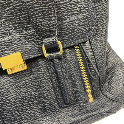 Used 3.1 PHILLIP LIM Textured Leather Pashli Satchel Blue， GHW