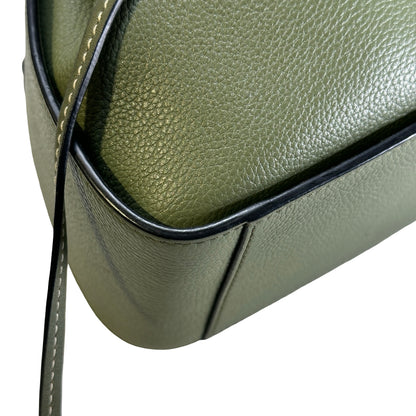 Used LOEWE Pebbled Calfskin Balloon Bag Bucket Bag Green Phw