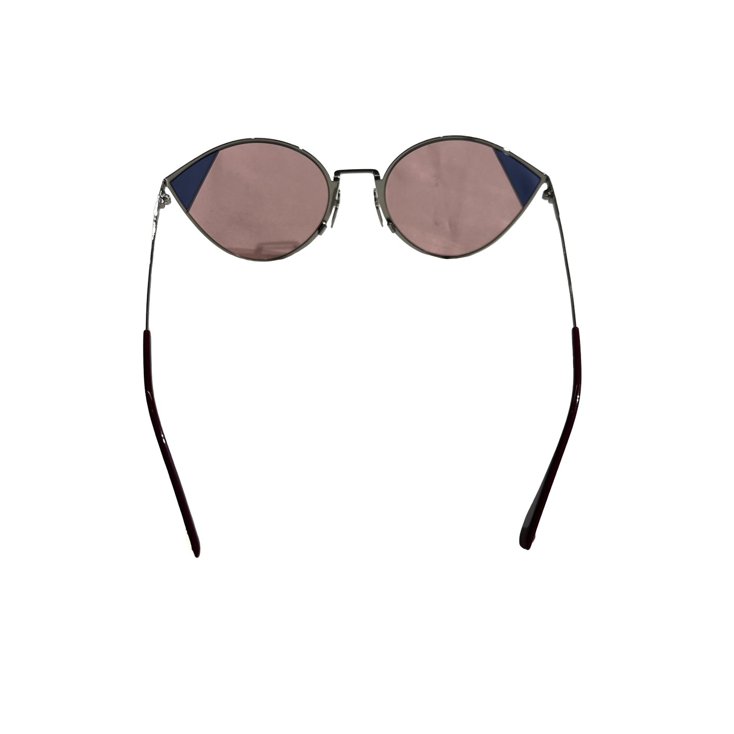 Used FENDI Cat Eye Sunglasses SUNGLASSESS Pink Silver