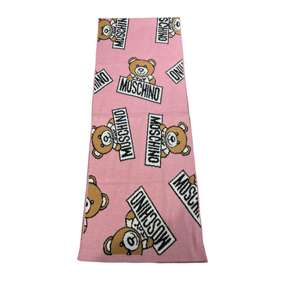 New MOSCHINO Teddy Scarf Scarf Pink Black White
