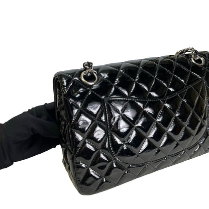 Used CHANEL Pantent CF 25 Cross body bag Black PHW