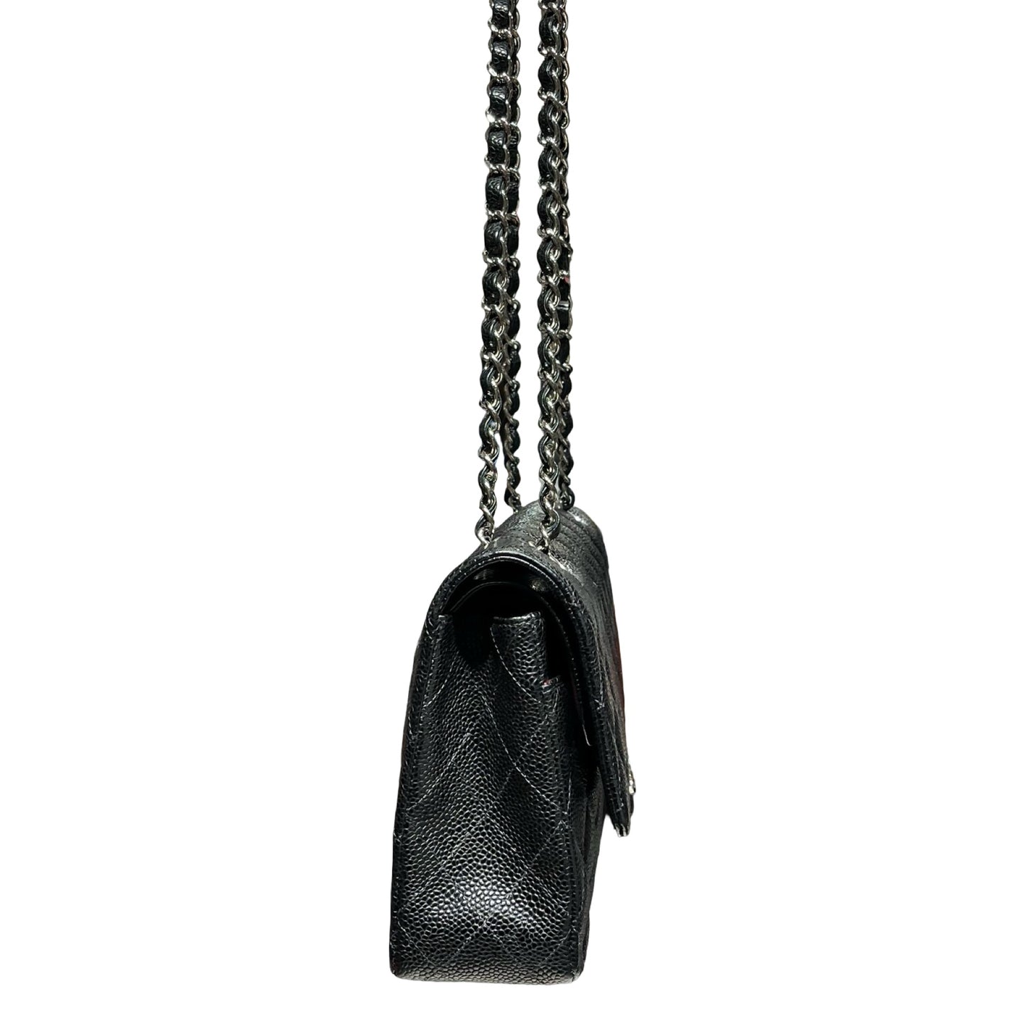 Used CHANEL Classic Flap Medium Shoulder Bag Black PHW