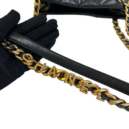Used CHANEL Lambskin 23C Bucket Bag Black GHW