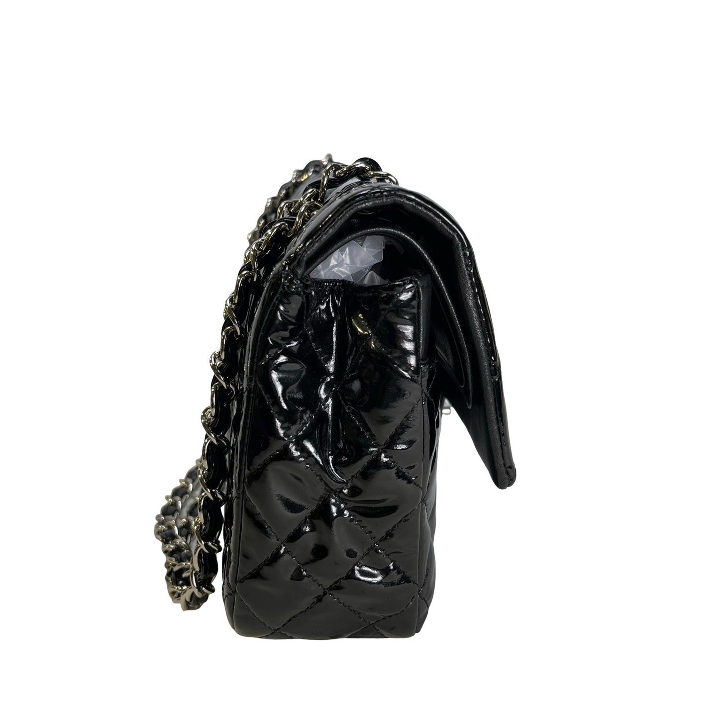 Used CHANEL Pantent CF 25 Cross body bag Black PHW