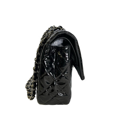 Used CHANEL Pantent CF 25 Cross body bag Black PHW