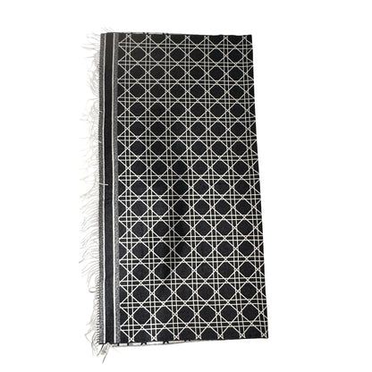 DIOR Cannage Cannage Scarf Black White