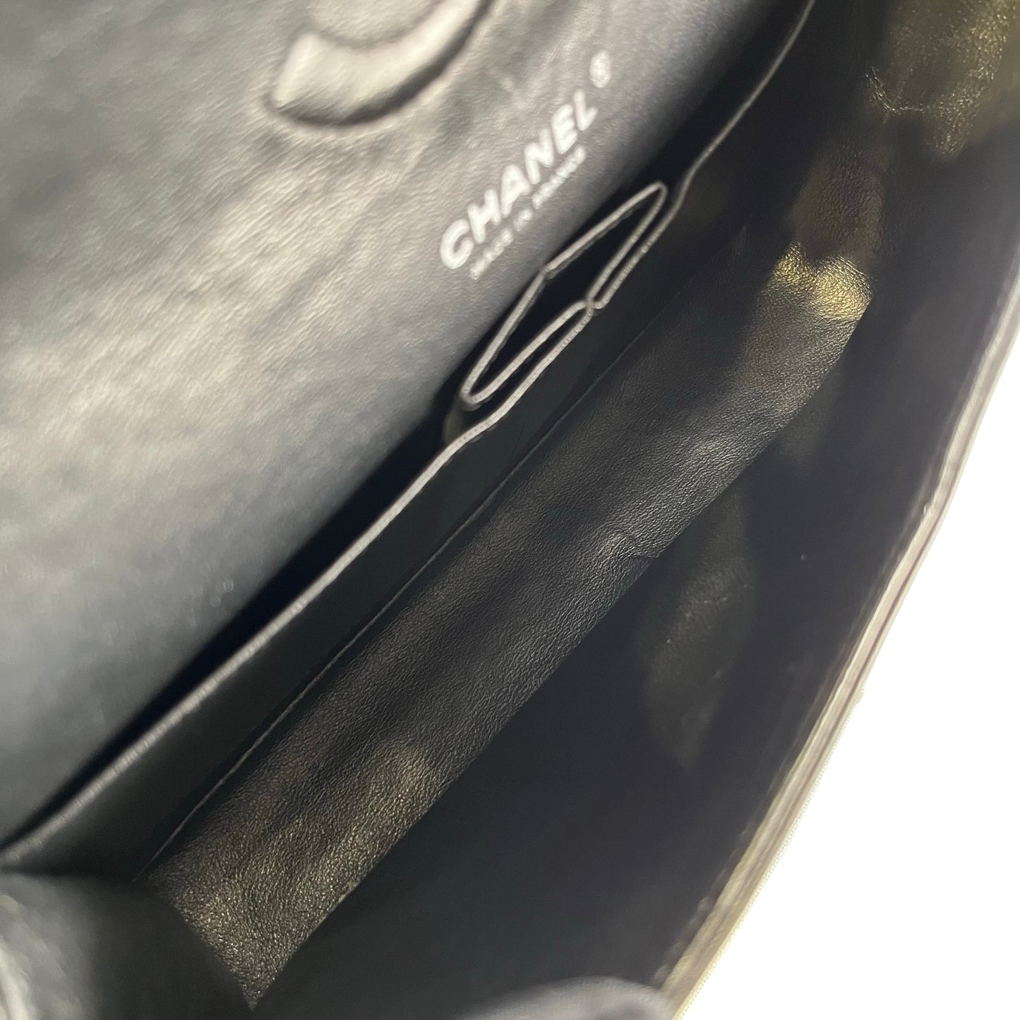 Used CHANEL Pantent CF 25 Cross body bag Black PHW