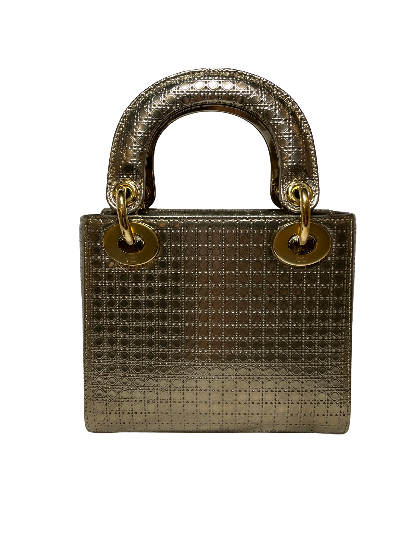Used Dior Lady Dior Tote Bag Gold GHW