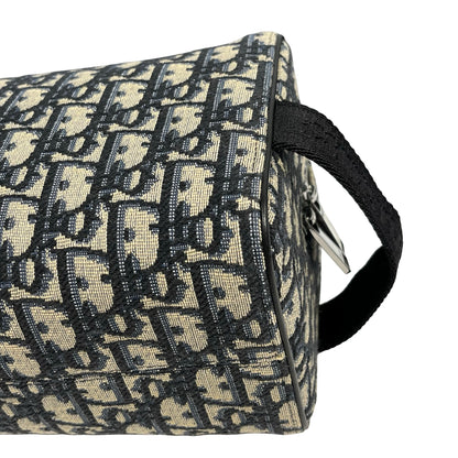 Brand New DIOR Oblique Jacquard Lingot 22 Pouch Navy Beige