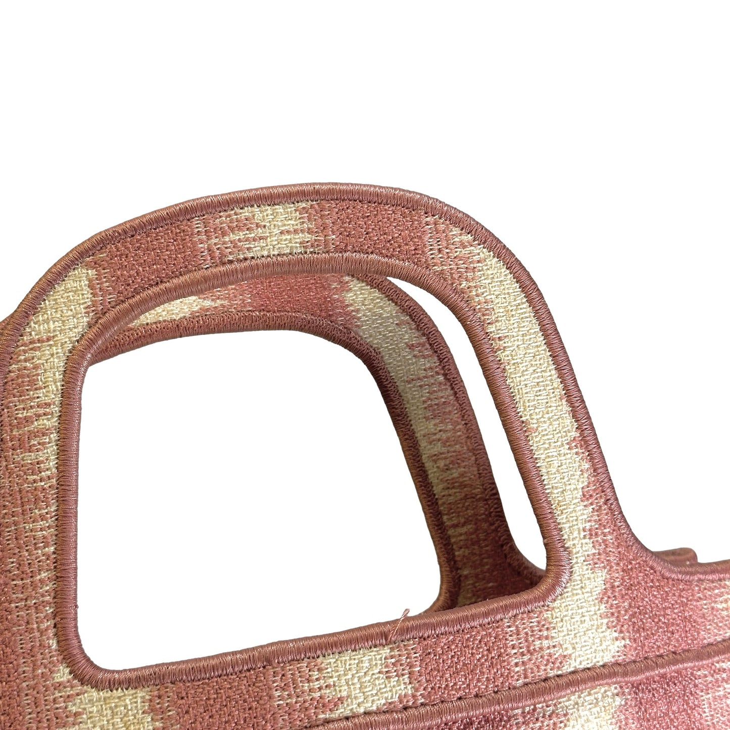 Used DIOR D-Stripes Embroidery Book Tote Tote Bag Pink White